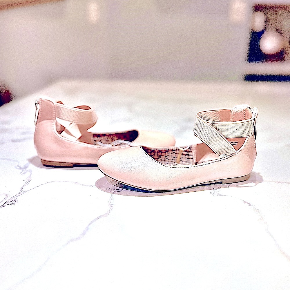 Daisy Fuentes Pink Esther Criss Cross Strap Ballet Flats, Little Girl’s Size 13. - Picture 6 of 7